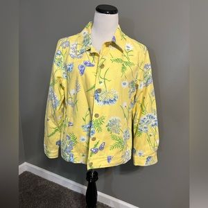 Apple seeds women’s size‎ large petite button up jacket 100% cotton